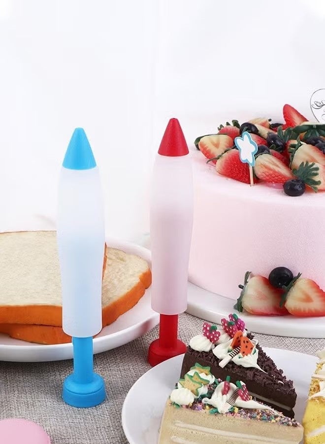 2PCS Cake Decorating Pens, Buttercream Frosting Gourmet Chocolate Silicone Decorating Pens Silicone Cupcake Salad Kits Cake Frosting Tools - Image 4